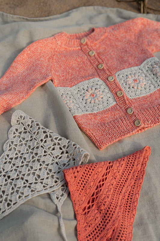 Krūmrožu krāsas kardigans