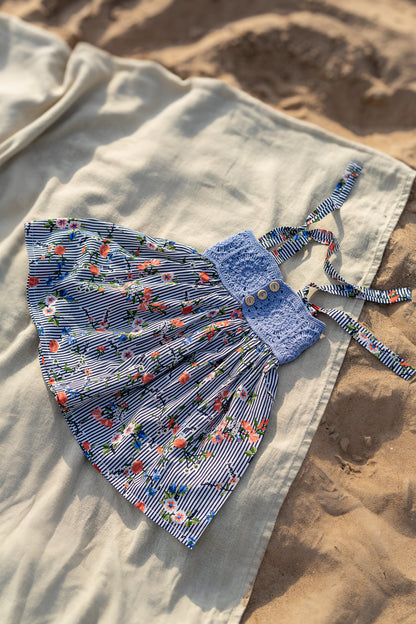 Jūras zila vasaras kleita